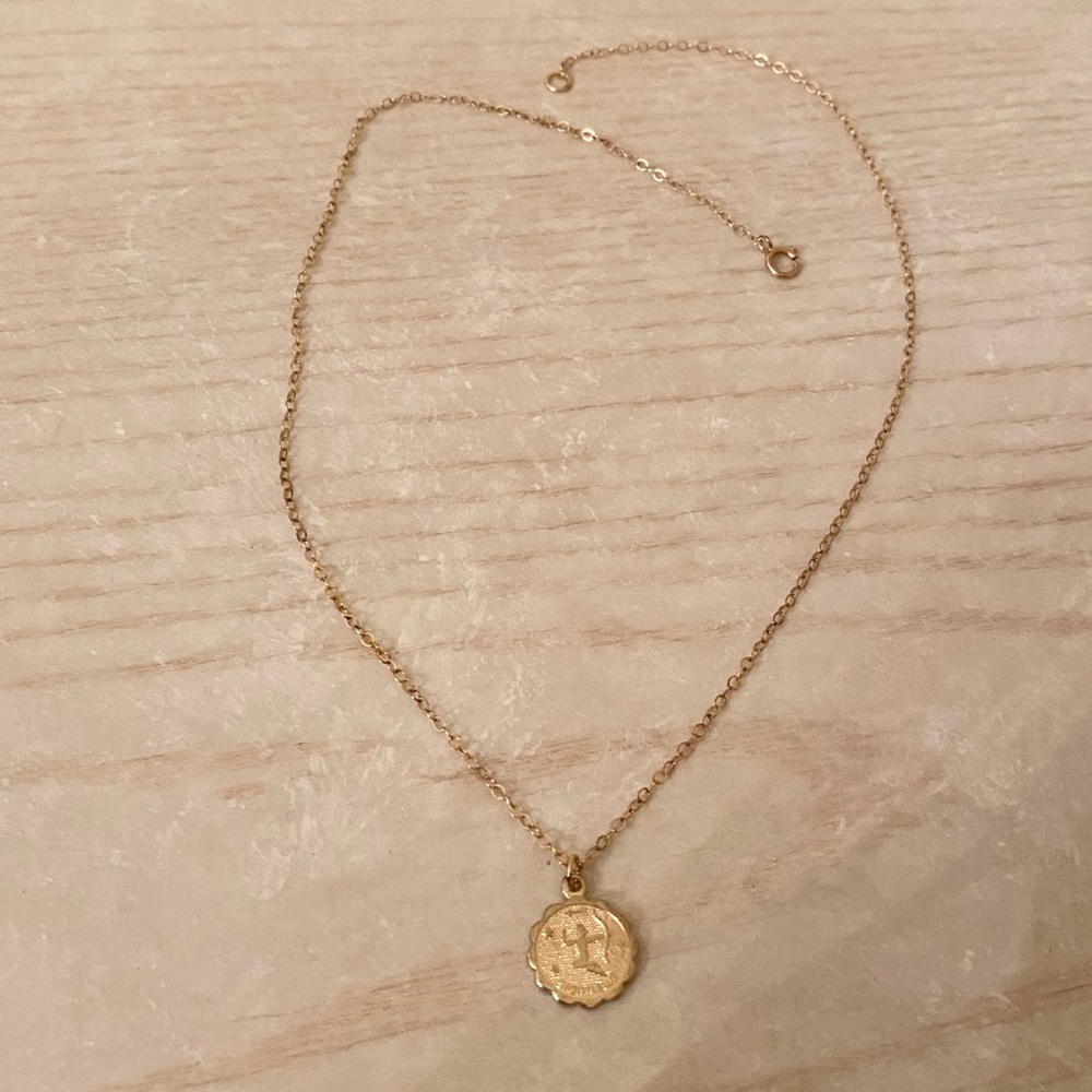 NEVER WORN. 14K Gold Plated Sagittarius Necklace